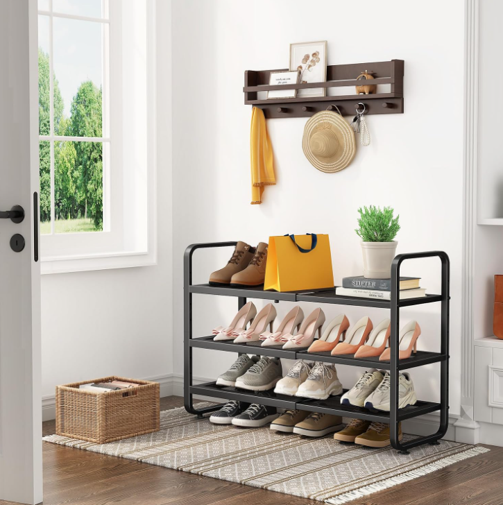 Expandable Multi-Tier Iron Mesh Shoe Rack – Easy-to-Assemble Home Entryway Organizer - Image 2