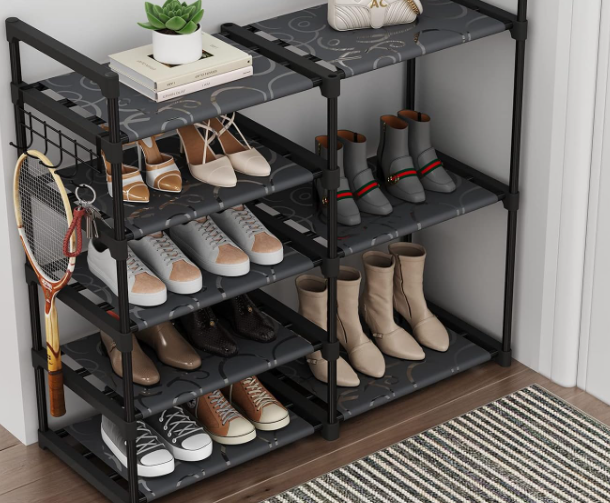 5-Tier Oxford Fabric And Tube-Frame Shoe Rack (Easy Assembly) - Image 2
