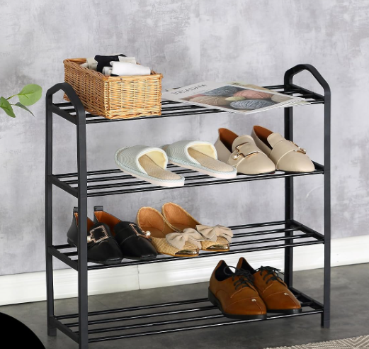 4-Tier Reinforced Metal Frame Shoe Rack (Easy Assembly) - Image 2