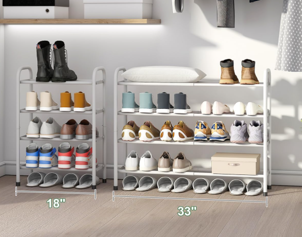 4-Tier Expandable Metal Shoe Rack - Image 2