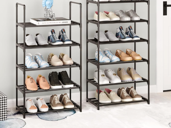 3-Tier Stackable Narrow Metal Shoe Rack for Kids - Image 2