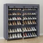 7-Tier Multi-Compartment Shoe Rack – Space-Saving, Portable, & Easy-to-Assemble with Dust-Proof Cover (Suitable for Closets, Bedrooms, and Entryways)